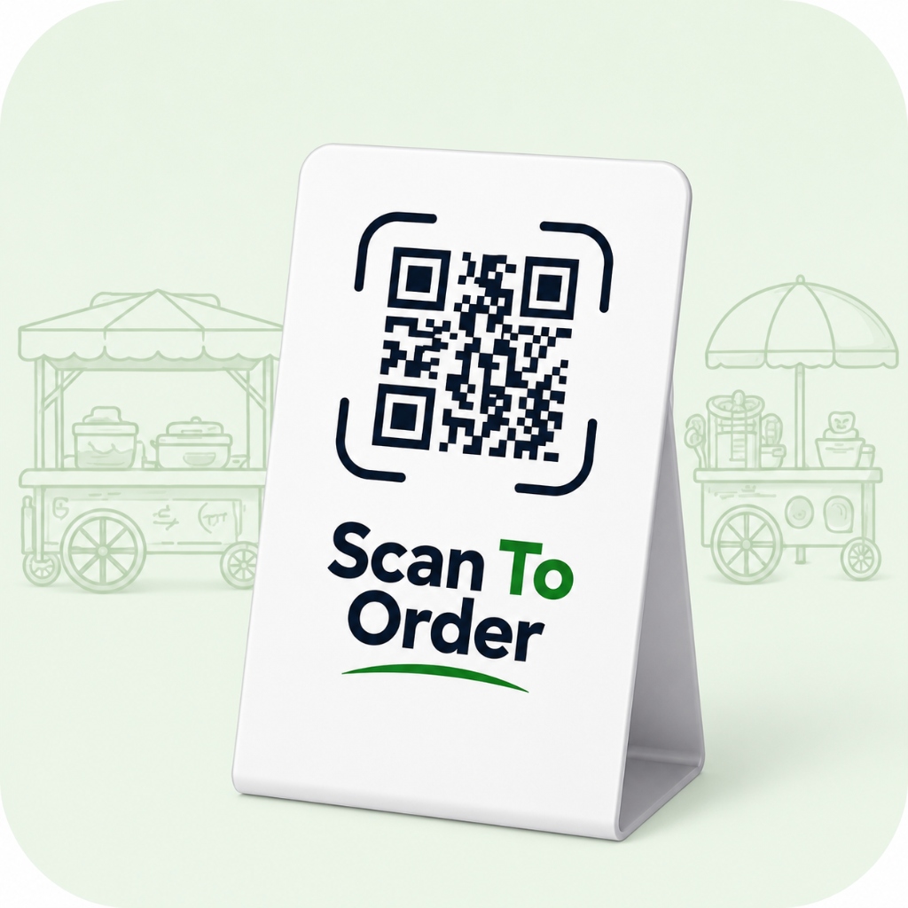 Scan To Order QR Stand Illustration